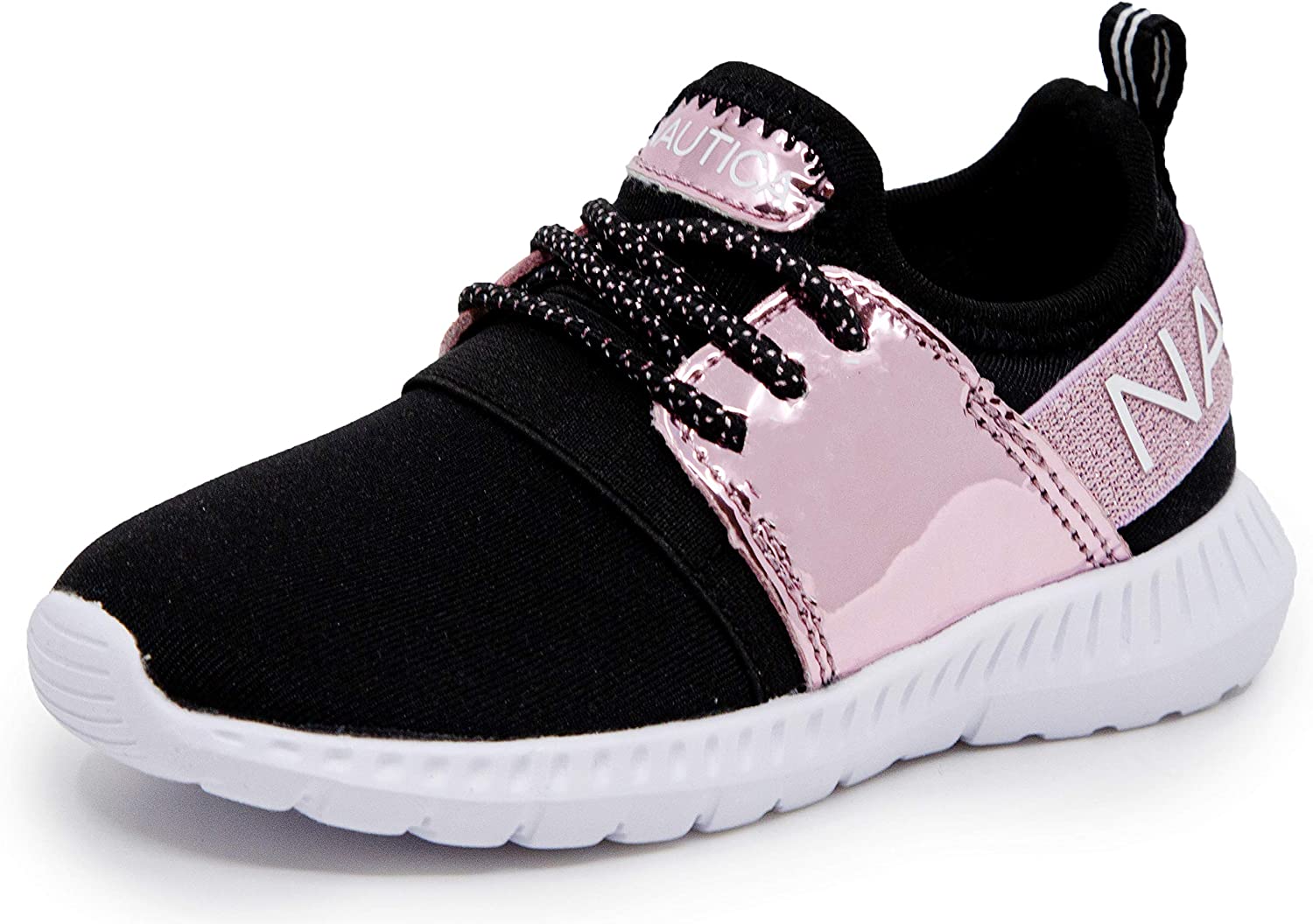 Nautica Kids Girls Metallic Fashion Sneaker Lace-Up Athletic Running Shoe I kappil I (Big Kid - Little Kid - Toddler)