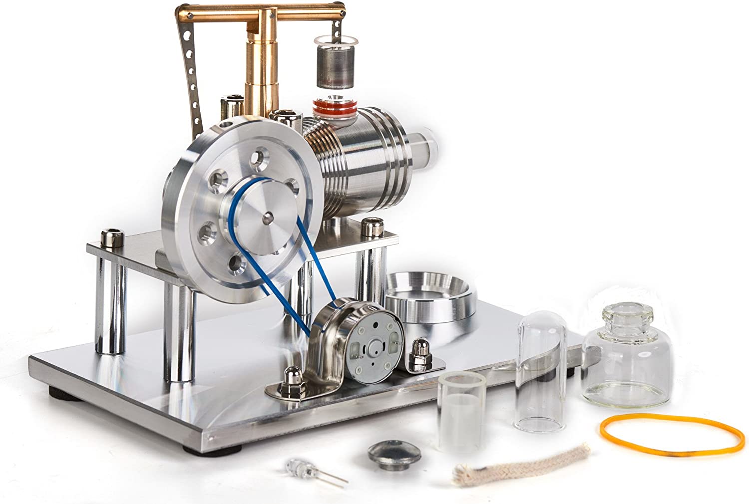 Sunnytech Hot Air Stirling Engine Motor Model Educational Toy Electricity Generator Colorful LED SC (SC02M)